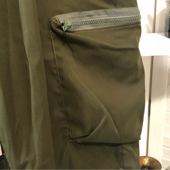 Army green Y2K safari high rise grunge skater cargo pants Sz S - Picture 7 of 9